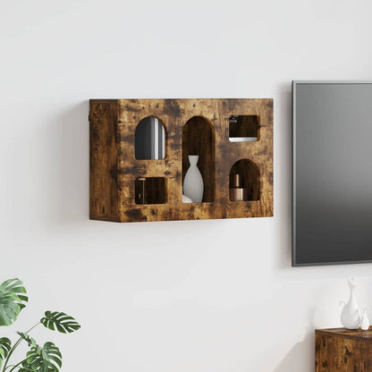 vidaXL Hanging Cabinet ELST Smoked Oak 60 x 20 x 40 cm Engineered Wood