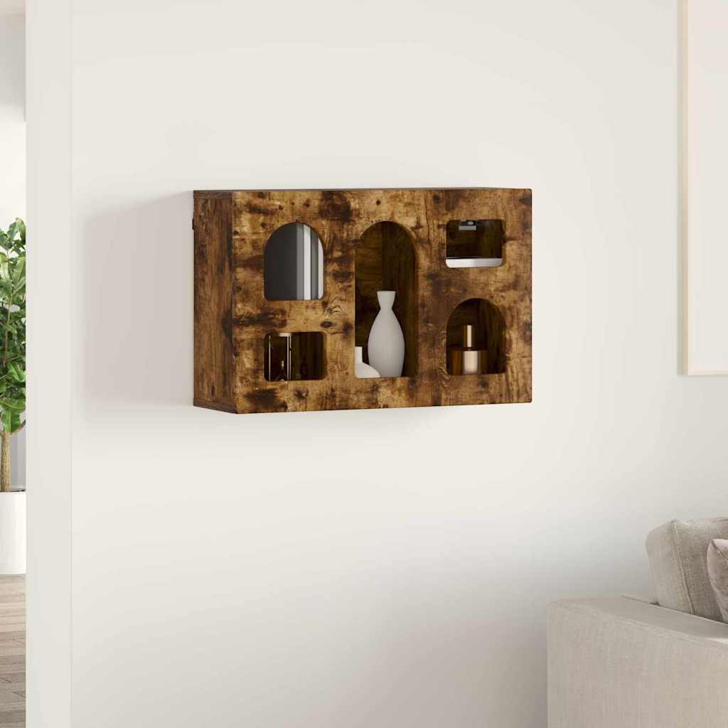 vidaXL Hanging Cabinet ELST Smoked Oak 60 x 20 x 40 cm Engineered Wood