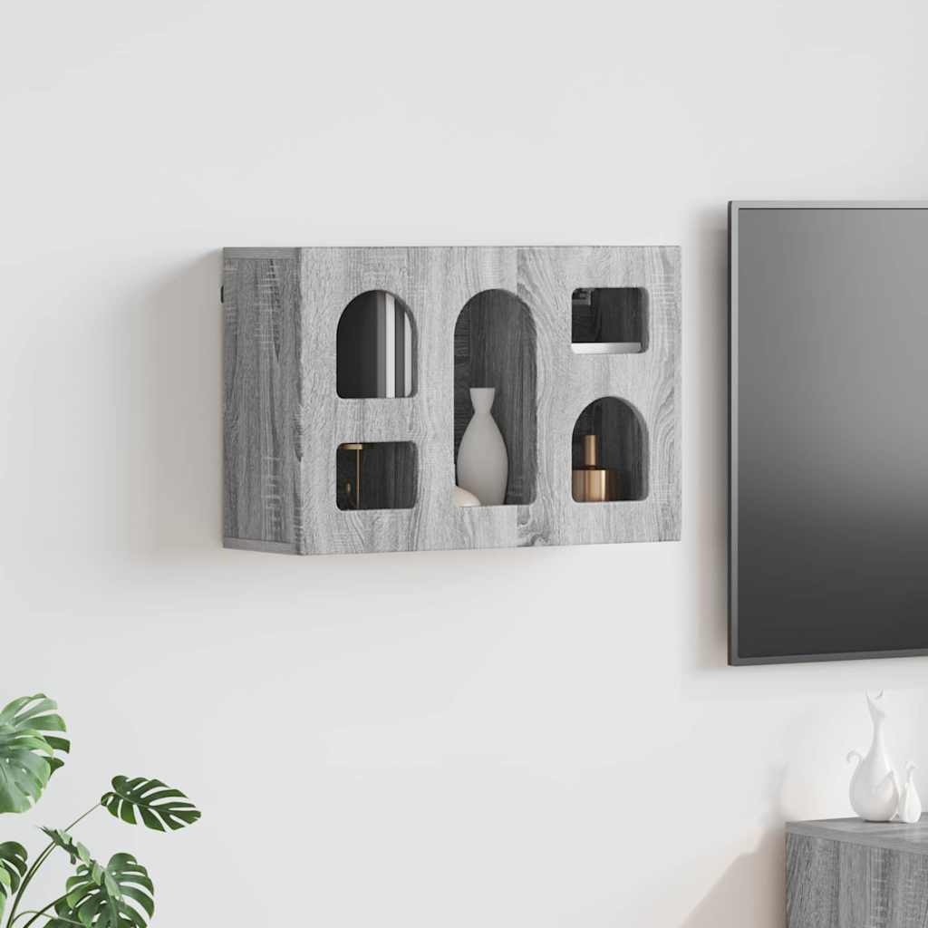 vidaXL Hanging Cabinet with Shelf ELST Grey Sonoma 60 x 20 x 40 cm