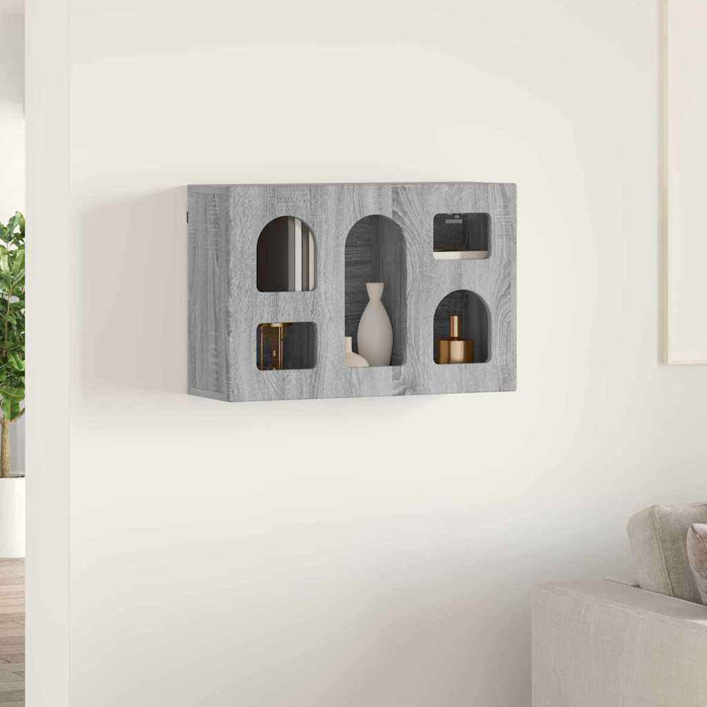 vidaXL Hanging Cabinet with Shelf ELST Grey Sonoma 60 x 20 x 40 cm