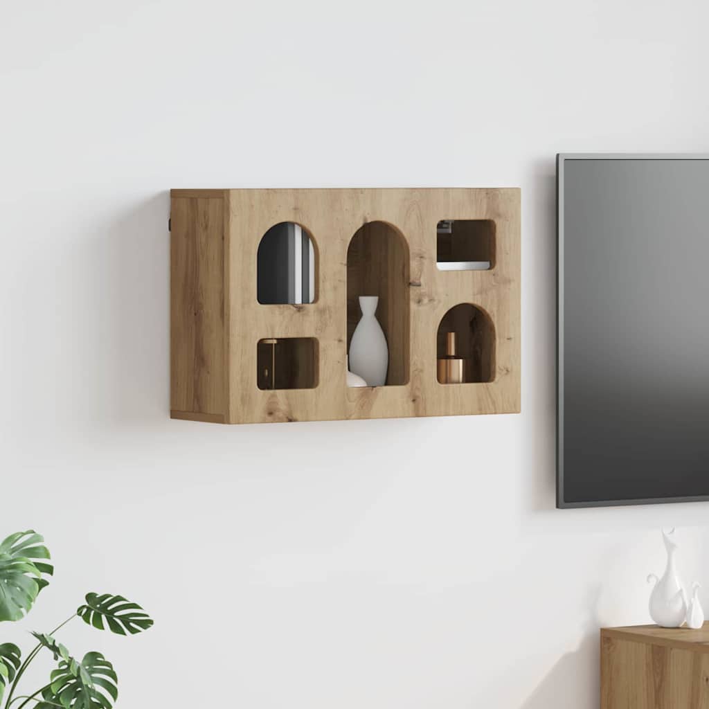 vidaXL Hanging Cabinet with Shelf ELST Artisan Oak 60 x 20 x 40 cm