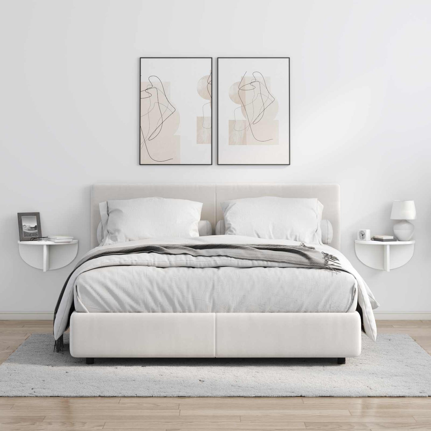 vidaXL Wall Shelf Wall-mounted White 38 x 19 x 19 cm Engineered Wood