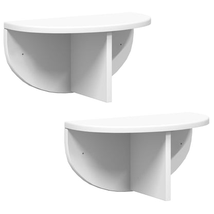 vidaXL Wall Shelf 2 pcs White 38 x 19 x 19 cm Engineered Wood