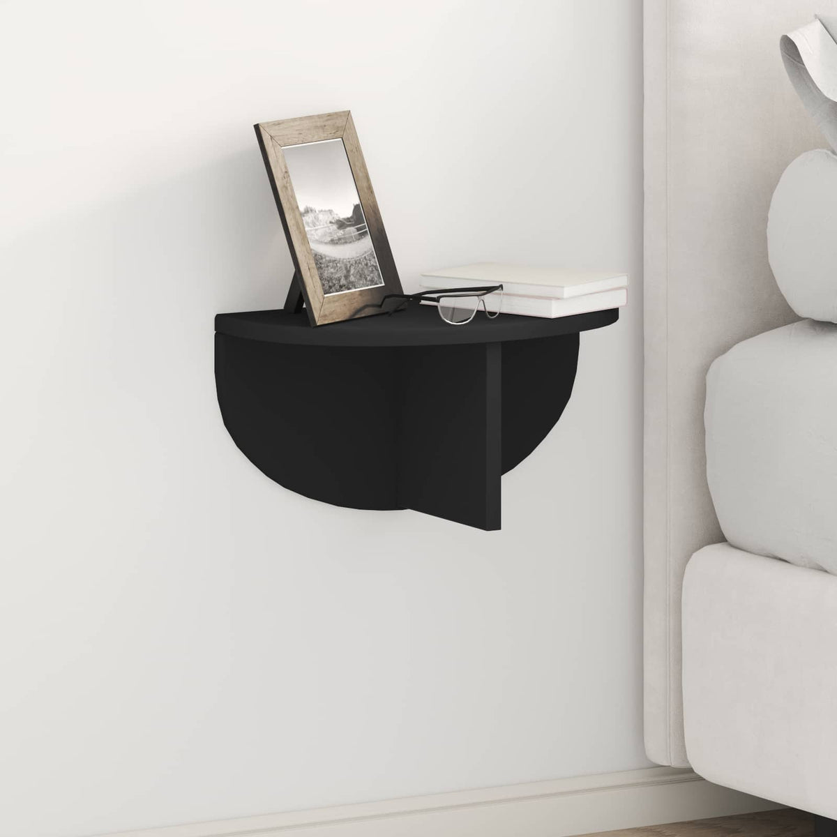 vidaXL Wall Shelf 2 pcs Black 38 x 19 x 19 cm Engineered Wood
