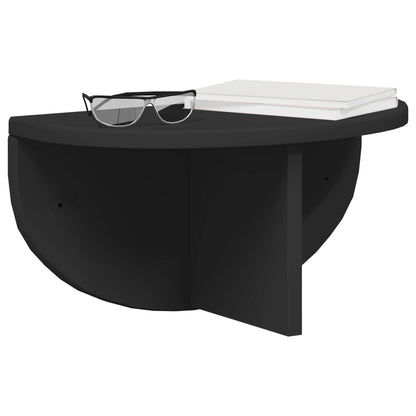 vidaXL Wall Shelf 2 pcs Black 38 x 19 x 19 cm Engineered Wood