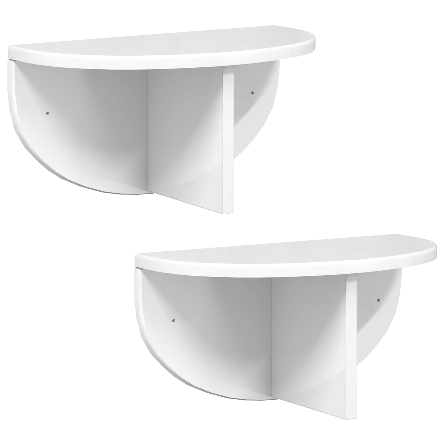 vidaXL Wall Shelf Wall-mounted 2 pcs High Gloss White 38 x 19 x 19 cm