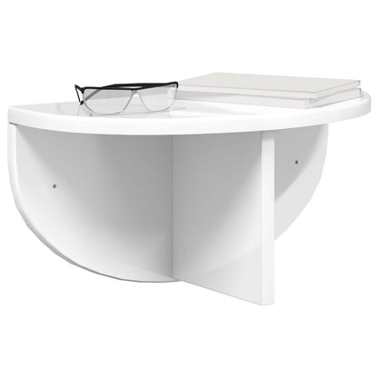 vidaXL Wall Shelf Wall-mounted 2 pcs High Gloss White 38 x 19 x 19 cm