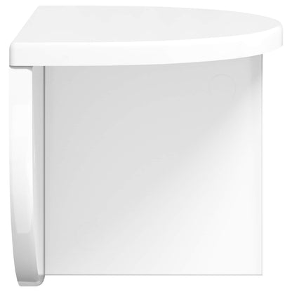 vidaXL Wall Shelf Wall-mounted 2 pcs High Gloss White 38 x 19 x 19 cm