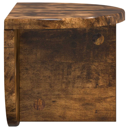 vidaXL Wall Shelf Smoked Oak 38 x 19 x 19 cm Engineered Wood