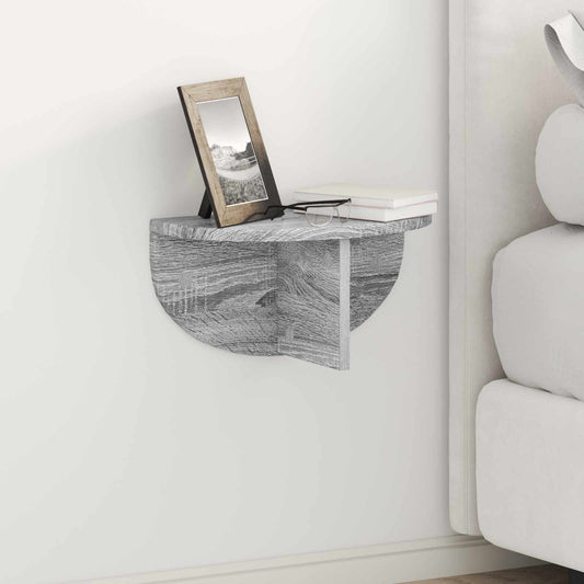 vidaXL Wall Shelf 2 pcs Grey Sonoma 38 x 19 x 19 cm Engineered Wood