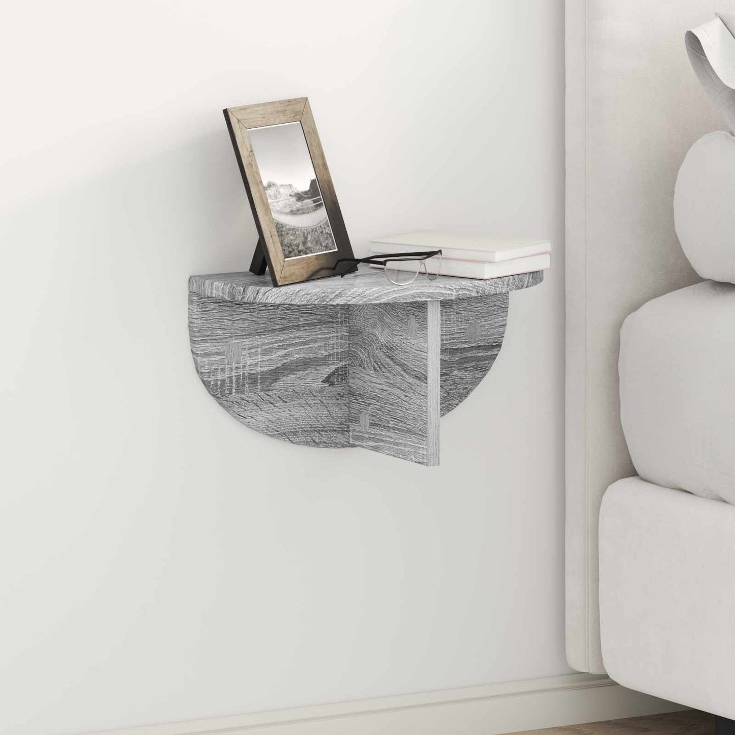 vidaXL Wall Shelf 2 pcs Grey Sonoma 38 x 19 x 19 cm Engineered Wood