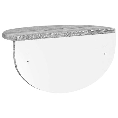 vidaXL Wall Shelf 2 pcs Grey Sonoma 38 x 19 x 19 cm Engineered Wood