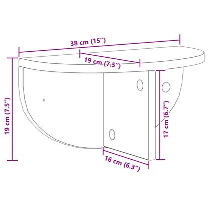 vidaXL Wall Shelf Old Wood 38 x 19 x 19 cm Engineered Wood
