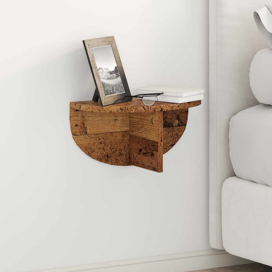 vidaXL Wall Shelf 2 pcs Old Wood 38 x 19 x 19 cm Engineered Wood