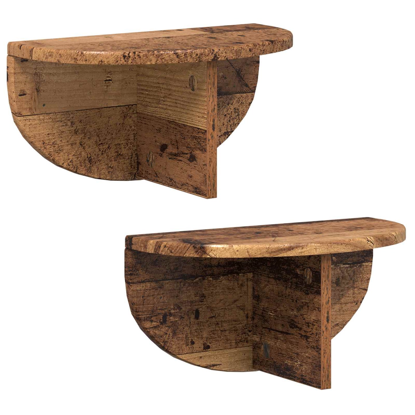 vidaXL Wall Shelf 2 pcs Old Wood 38 x 19 x 19 cm Engineered Wood