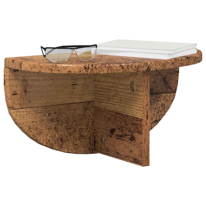 vidaXL Wall Shelf 2 pcs Old Wood 38 x 19 x 19 cm Engineered Wood