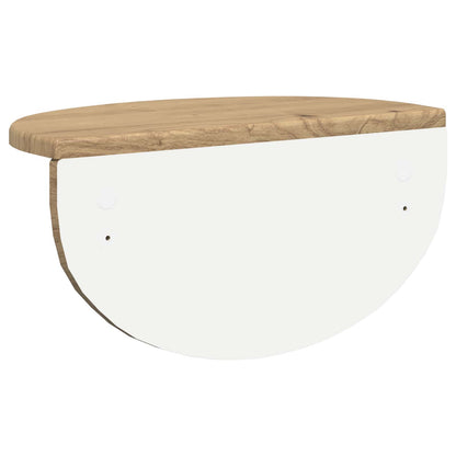 vidaXL Wall Shelf 2 pcs Artisan Oak 38 x 19 x 19 cm Engineered Wood