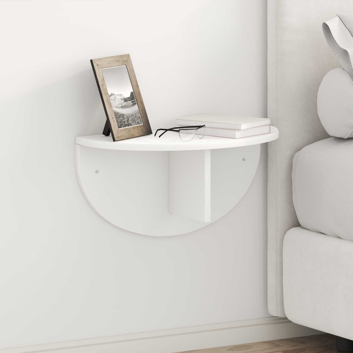 vidaXL Wall Shelf Wall-mounted White 48 x 24 x 24 cm Engineered Wood