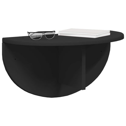 vidaXL Wall Shelf 2 pcs Black 48 x 24 x 24 cm Engineered Wood
