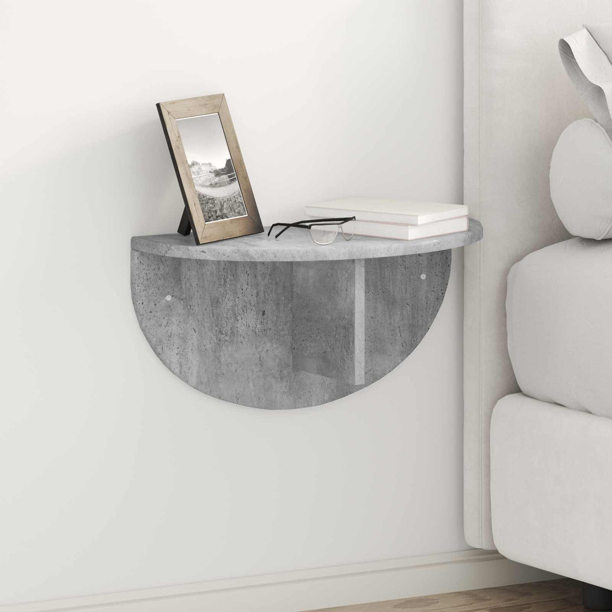 vidaXL Wall Shelf 2 pcs Concrete Grey 48 x 24 x 24 cm Engineered Wood