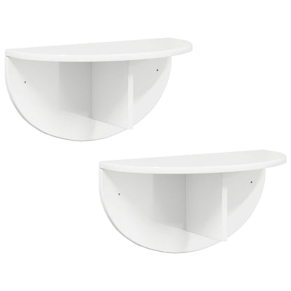 vidaXL Wall Shelf 2 pcs High Gloss White 48 x 24 x 24 cm