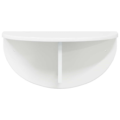 vidaXL Wall Shelf Wall-mounted 2 pcs High Gloss White 48 x 24 x 24 cm