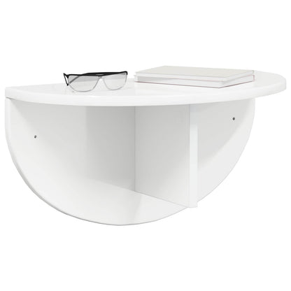 vidaXL Wall Shelf Wall-mounted 2 pcs High Gloss White 48 x 24 x 24 cm