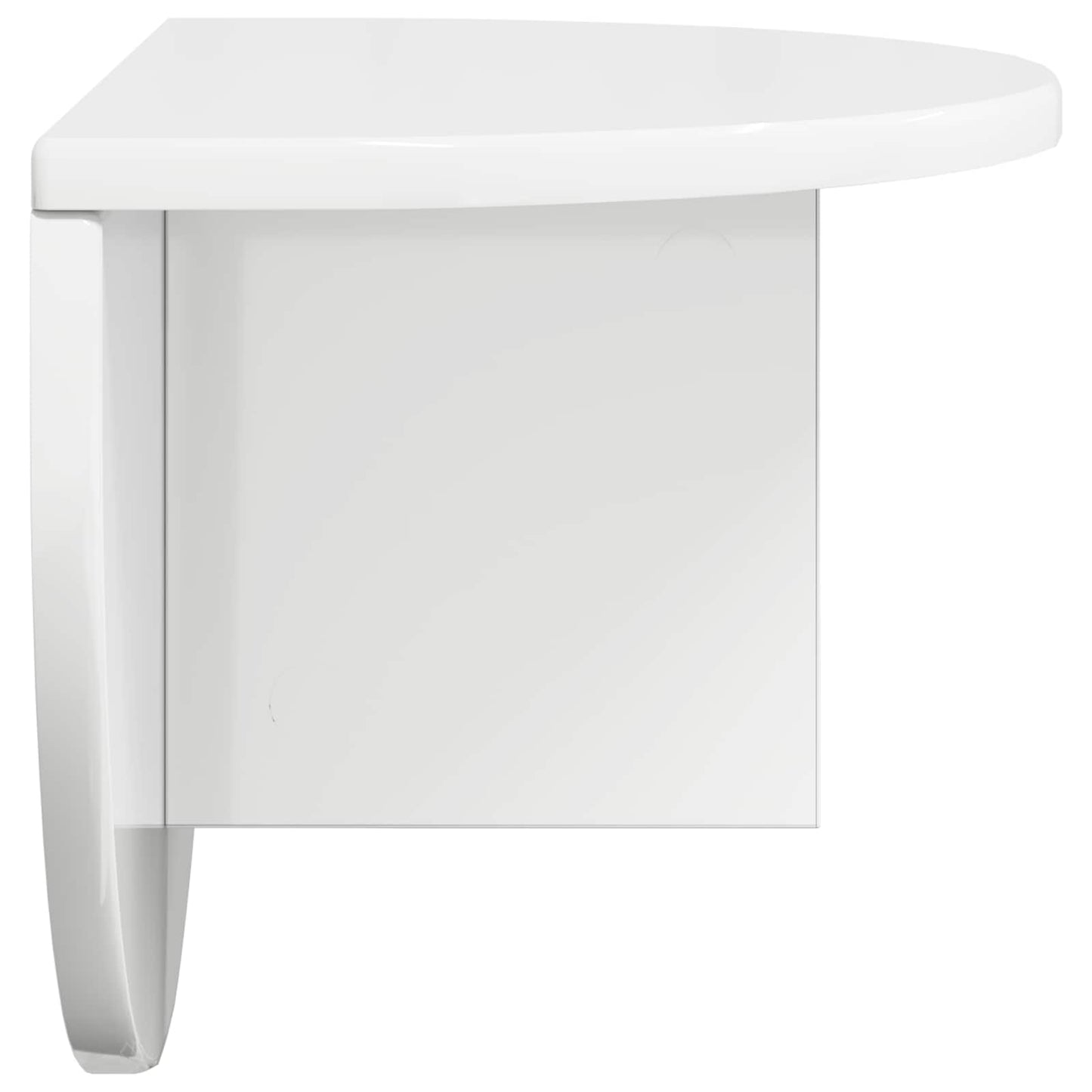 vidaXL Wall Shelf Wall-mounted 2 pcs High Gloss White 48 x 24 x 24 cm