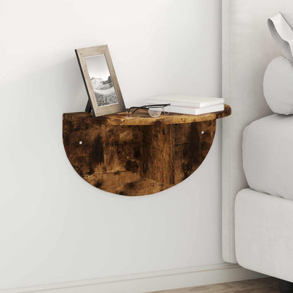 vidaXL Wall Shelf Smoked Oak 48 x 24 x 24 cm Engineered Wood
