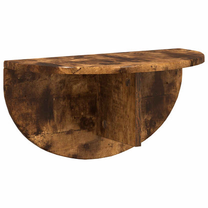 vidaXL Wall Shelf 2 pcs Smoked Oak 48 x 24 x 24 cm Engineered Wood