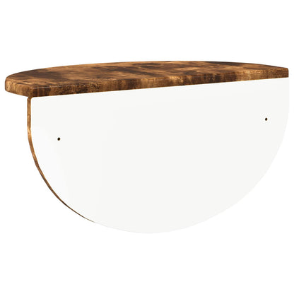 vidaXL Wall Shelf 2 pcs Smoked Oak 48 x 24 x 24 cm Engineered Wood