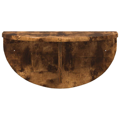 vidaXL Wall Shelf 2 pcs Smoked Oak 48 x 24 x 24 cm Engineered Wood