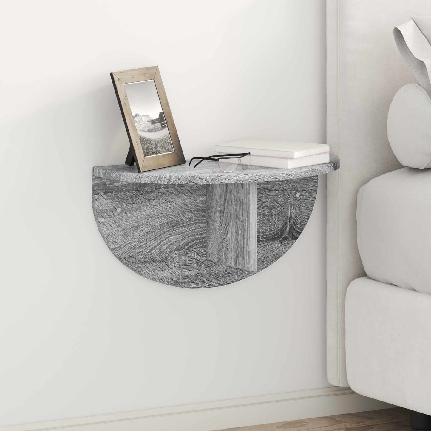 vidaXL Wall Shelf Grey Sonoma 48 x 24 x 24 cm Engineered Wood