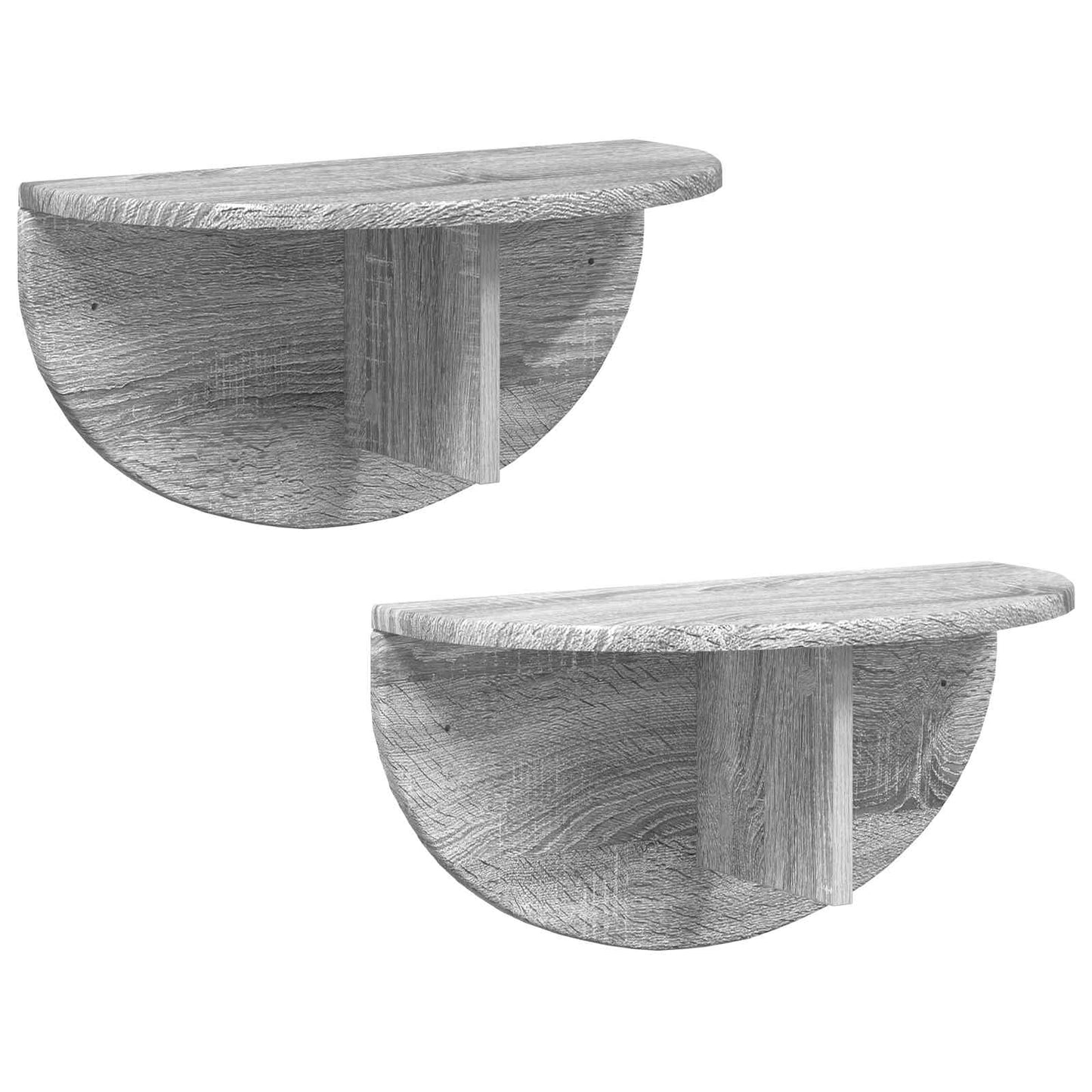 vidaXL Wall Shelf 2 pcs Grey Sonoma 48 x 24 x 24 cm Engineered Wood