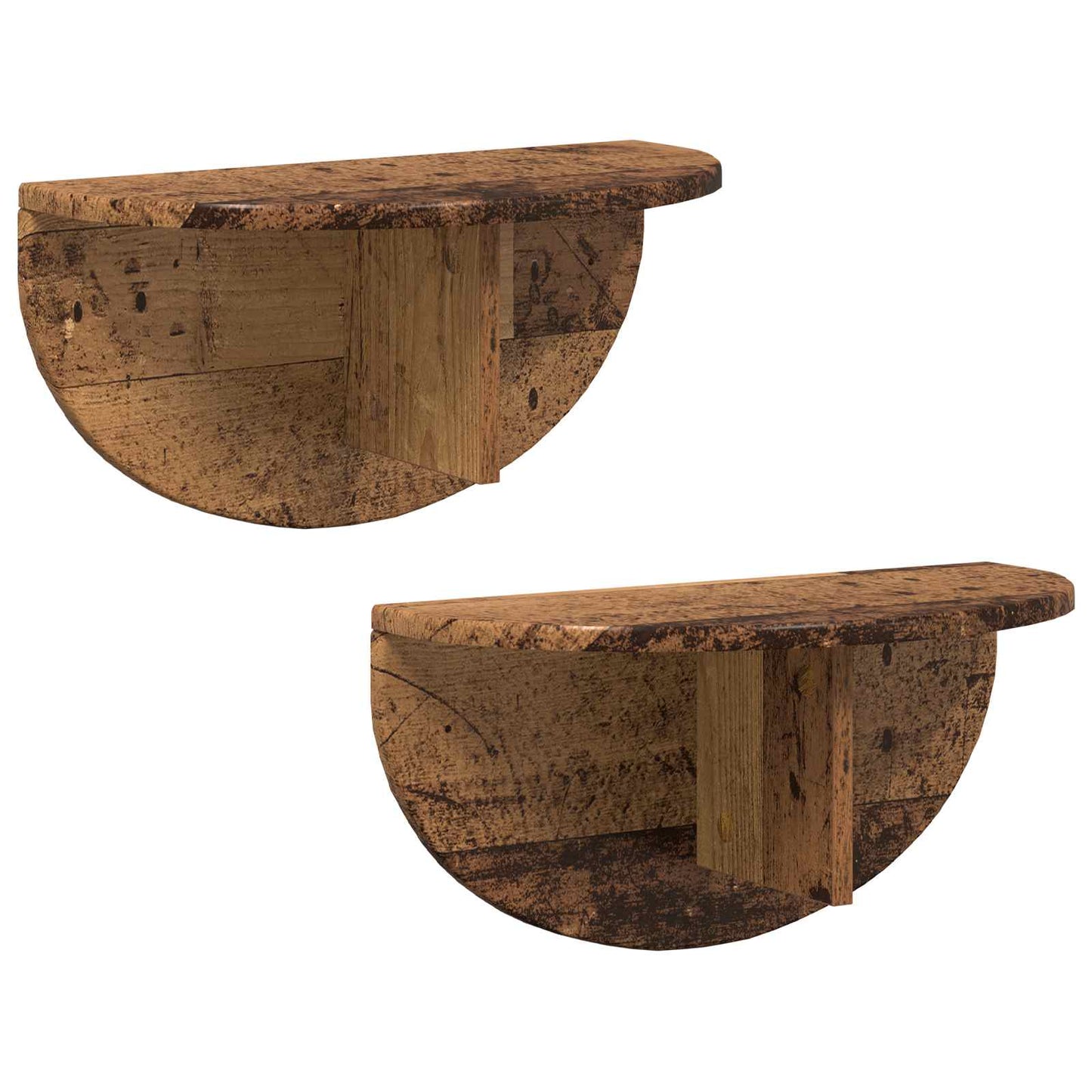 vidaXL Wall Shelf 2 pcs Old Wood 48 x 24 x 24 cm Engineered Wood
