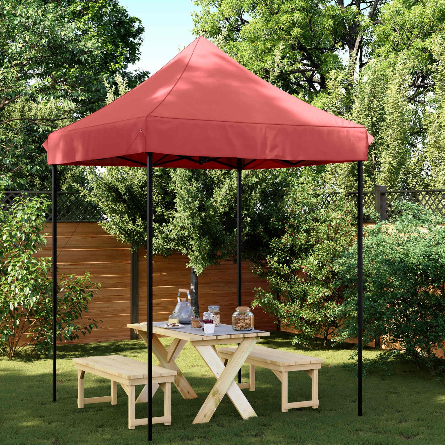 vidaXL Party Tent Folding Burgundy 200 x 200 x 306 cm Oxford Fabric