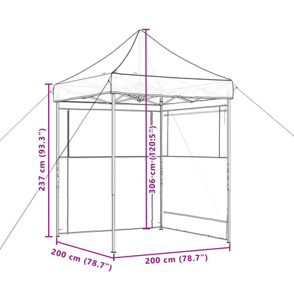 vidaXL Party Tent Folding Burgundy 200 x 200 x 306 cm Oxford Fabric