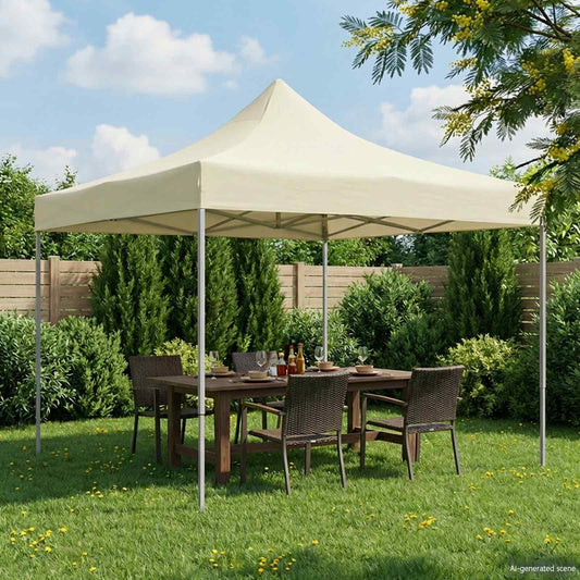 vidaXL Party Tent Folding Cream 291 x 291 x 315 cm Oxford Fabric