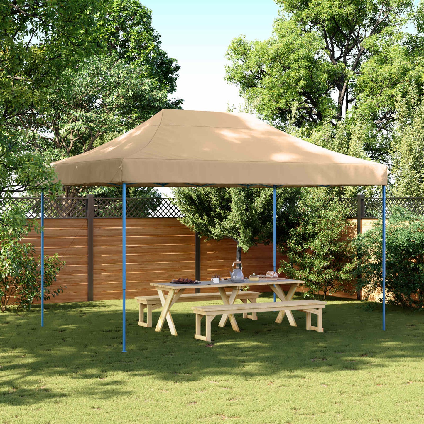 vidaXL Party Tent Folding Beige 279 x 410 x 315 cm Oxford Fabric