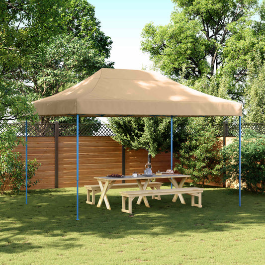 vidaXL Party Tent Folding Beige 279 x 410 x 315 cm Oxford Fabric