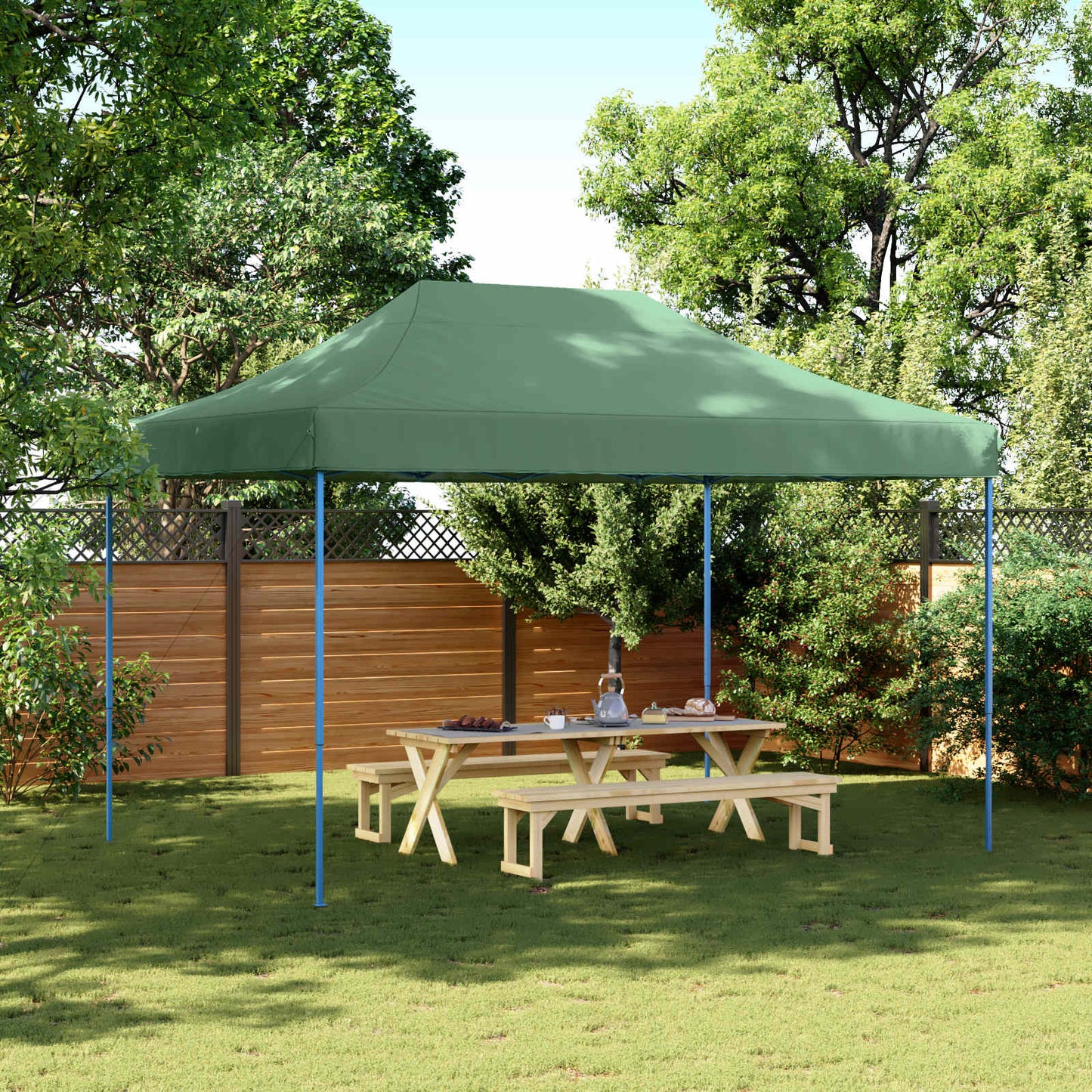 vidaXL Party Tent Folding Green 279 x 410 x 315 cm Oxford Fabric