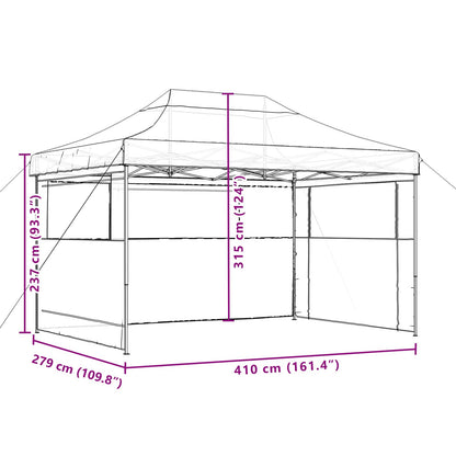 vidaXL Party Tent Folding Taupe 279 x 410 x 315 cm Oxford Fabric