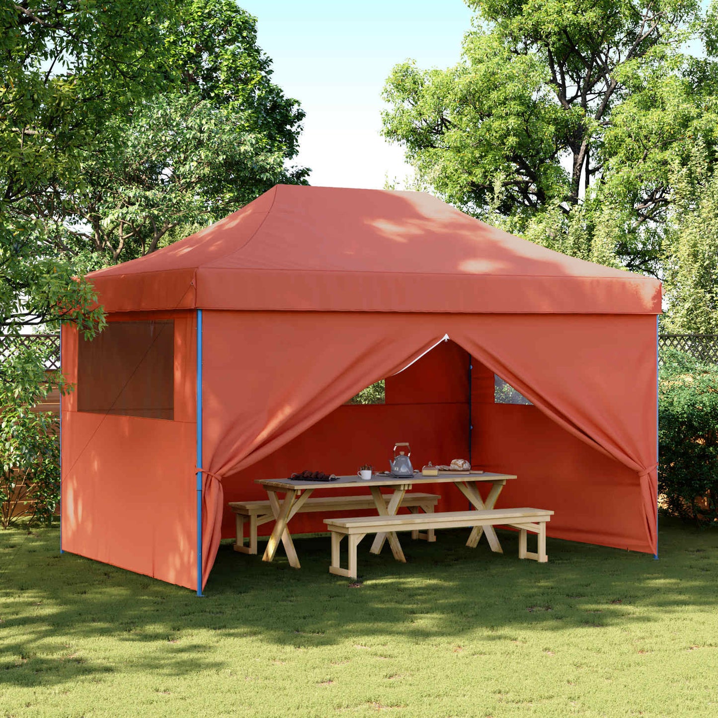 vidaXL Party Tent Folding Terracotta 292 x 440 x 315 cm Oxford Fabric