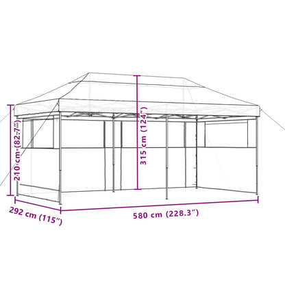 vidaXL Party Tent Folding Terracotta 292 x 580 x 315 cm Oxford Fabric