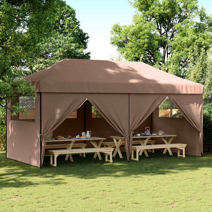 vidaXL Party Tent Folding Brown 292 x 580 x 315 cm Oxford Fabric