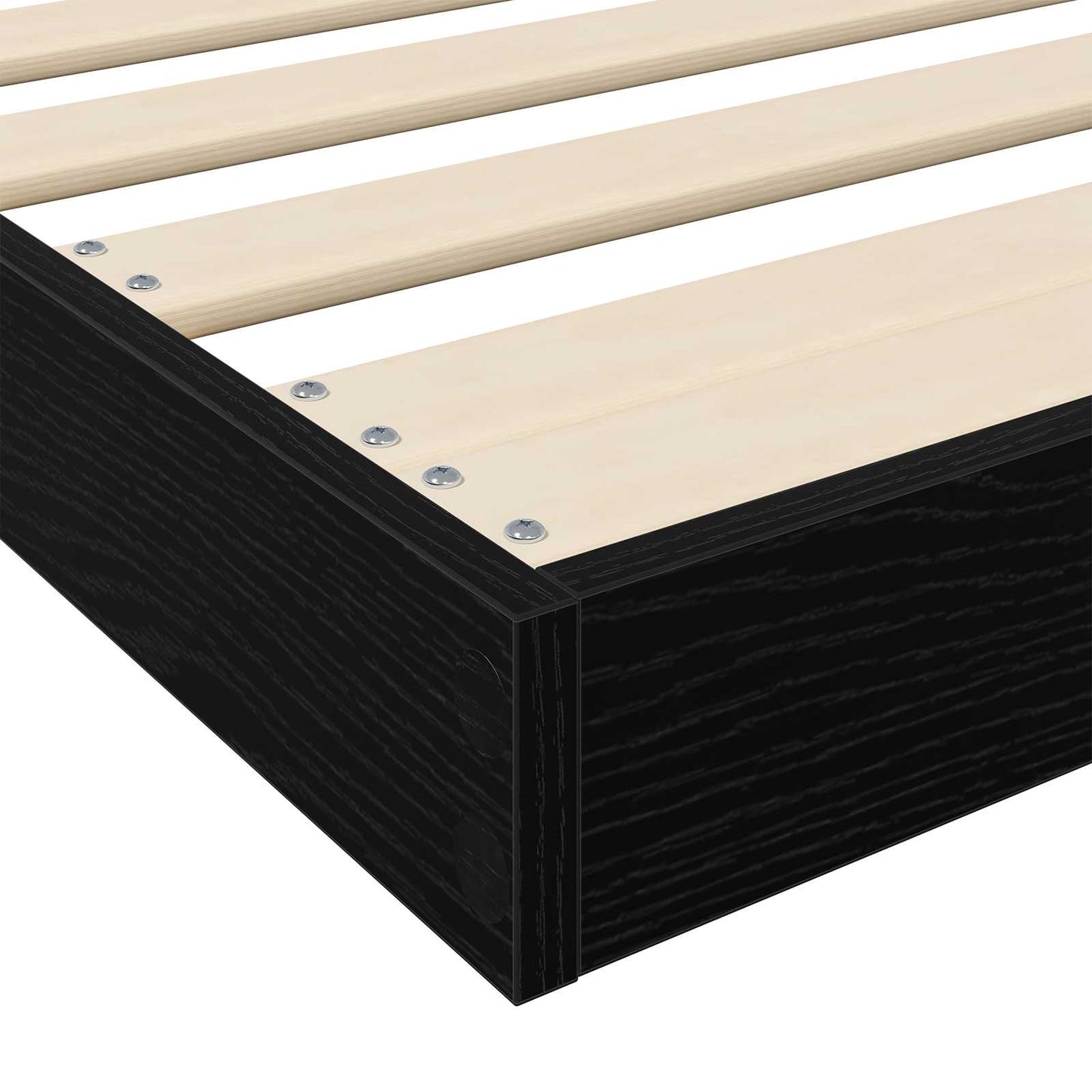 vidaXL Floor Bed Frame Black Oak 75 x 190 cm Engineered Wood