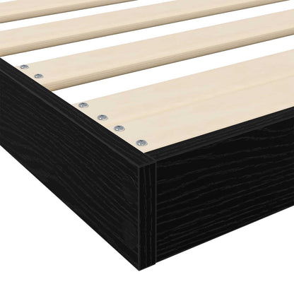 vidaXL Floor Bed Frame Black Oak 75 x 190 cm Engineered Wood