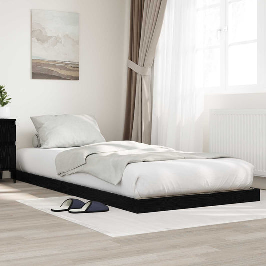 vidaXL Floor Bed Frame Black Oak 75 x 190 cm Engineered Wood