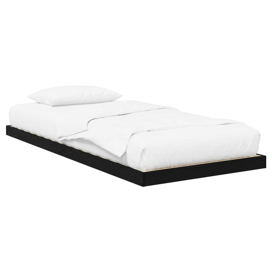 vidaXL Floor Bed Frame Black Oak 75 x 190 cm Engineered Wood