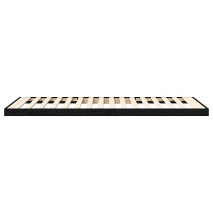vidaXL Floor Bed Frame Black Oak 75 x 190 cm Engineered Wood
